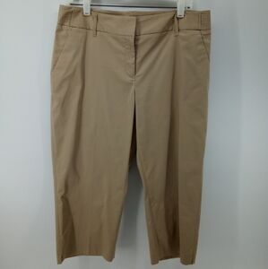 Rafaella Petite Tan Crop Pants Cotton Spandex Blend 12P Trousers Work Interview